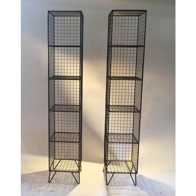 Wire Mesh Shelving Units A Pair Chairish