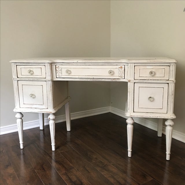 Vintage French Rustic WhiteWashed Desk Chairish