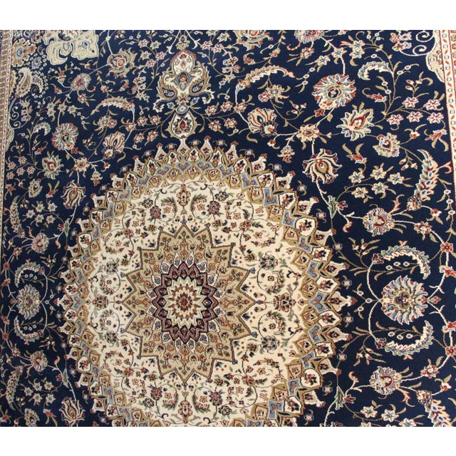 Traditional Navy Blue Medallion Rug 9' X 12'4" Chairish