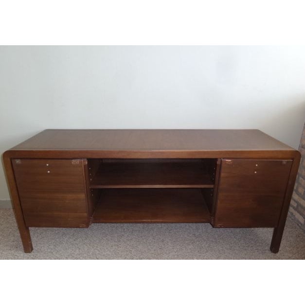Vintage Solid Oak Office Credenza Chairish