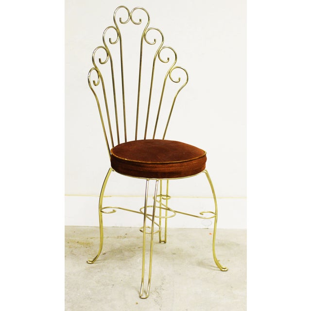 Vintage FrenchInspired Metal Vanity Chair Chairish