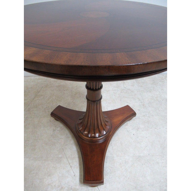 Ethan Allen Upton Pedestal Lamp End Table Inlaid | Chairish