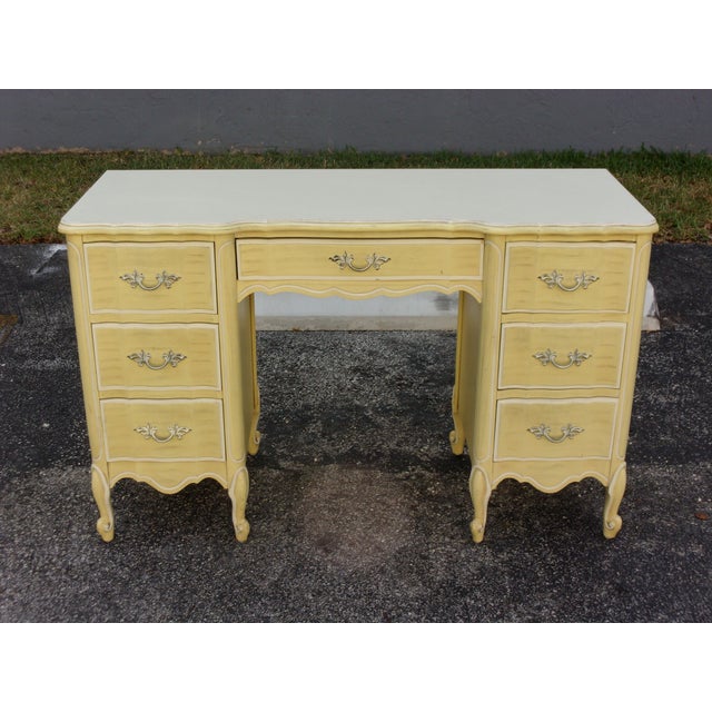French Country 7Drawer Desk With Chair Chairish