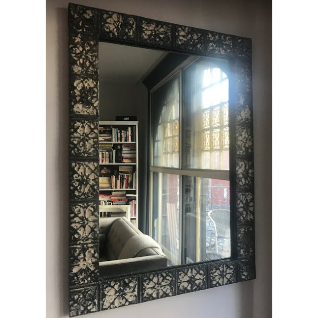 Vintage Tin Ceiling Tiles Mirror | Chairish