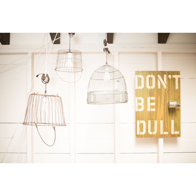 Vintage Egg Basket Pendant Light Large Chairish