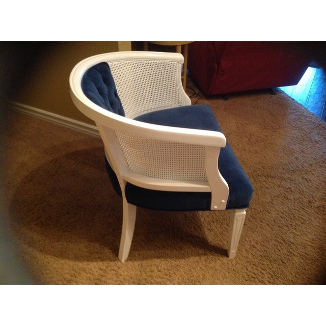 Vintage White Velvet Fabric Chair Chairish
