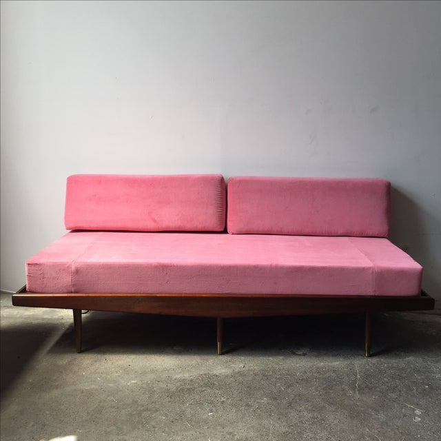 Mid Century Pink Velvet Daybed Sofa Chairish