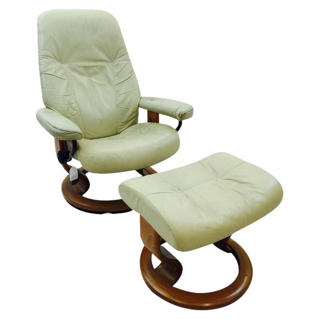 Vintage Ekornes Norway Stressless Chair & Ottoman Chairish
