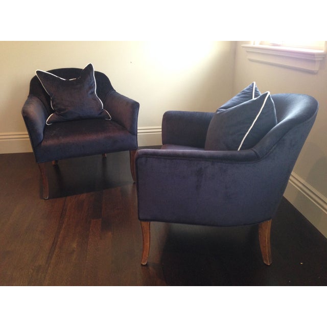 Cobalt Blue MidCentury Club Chairs A Pair Chairish