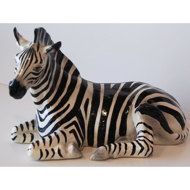Large Ceramic Zebra Chairish