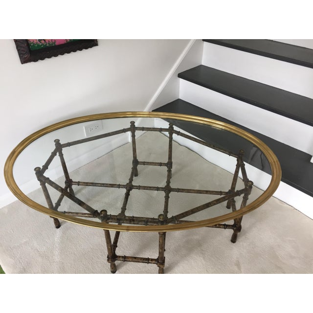 Mastercraft Mid-Century Faux Bamboo & Brass Coffee Table ...