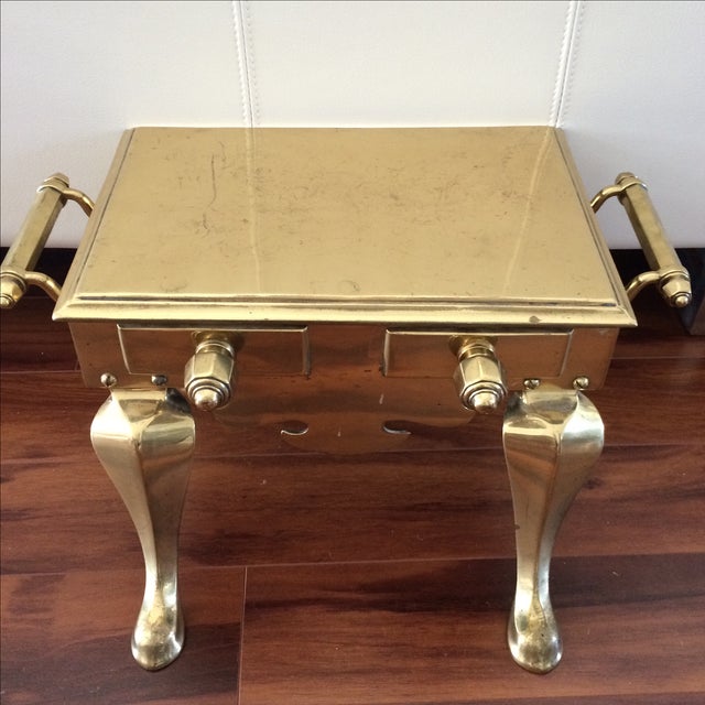 Antique Brass & Iron Foot Warmer Stool Chairish