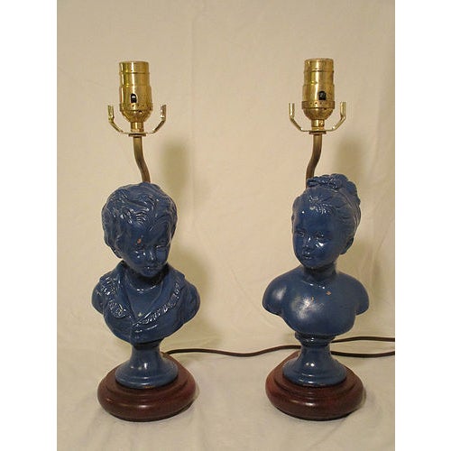 Victorian Style Figurine Lamps Pair Chairish