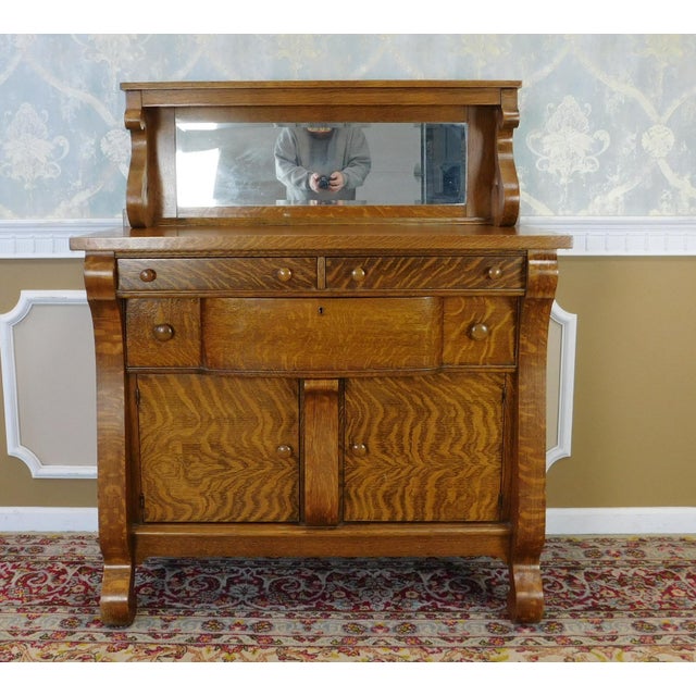 Antique Victorian Tiger Oak Empire Style Sideboard Chairish