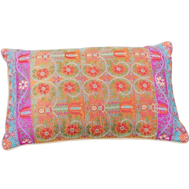 Embroidered Silk Accent Pillow Chairish