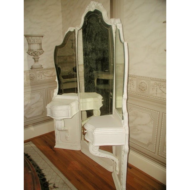 Antique 19th C French TriFold Mirrored Vanity Chairish