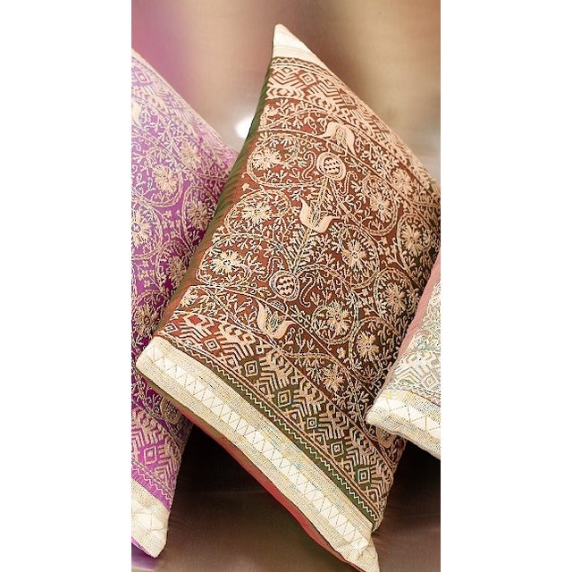 Luxury Embroidered Silk Decorative Pillow Chairish