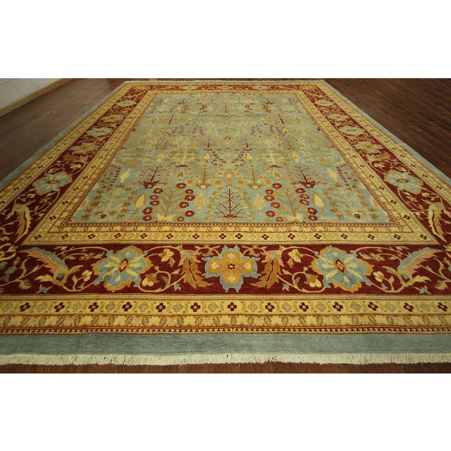 Blue Oushak Wool Area Rug 12'2" x 16'4" Chairish