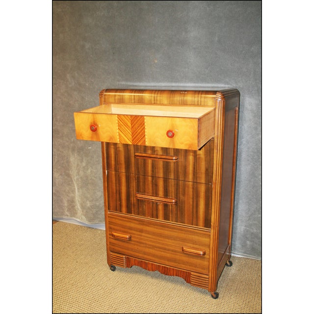 Art Deco Waterfall Dresser With Bakelite Drawer Pulls Chairish