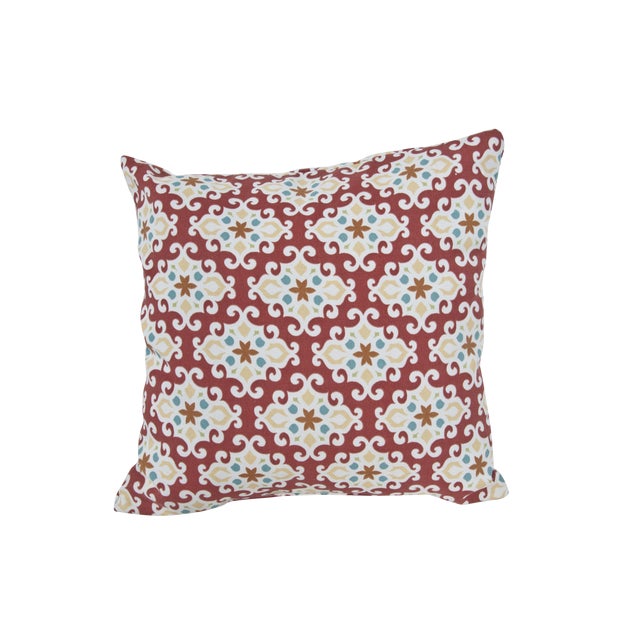 Red Patterned Outdoor Throw Pillow Chairish