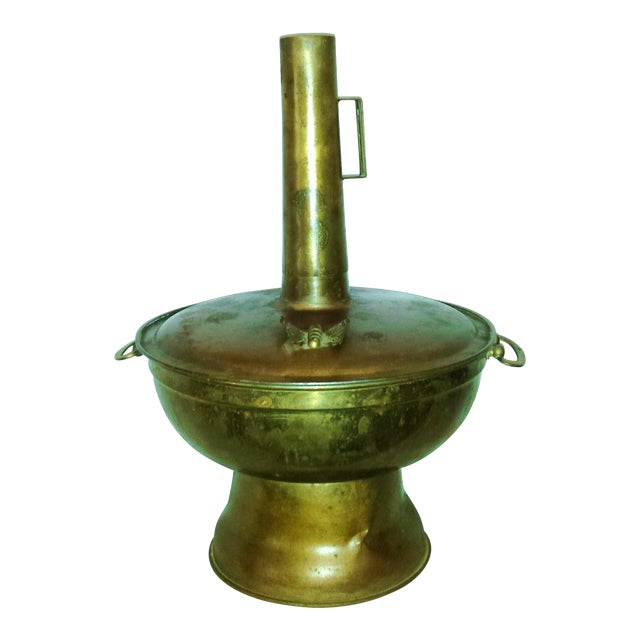 Antique Asian Brass Hot Pot With Butterflies Chairish