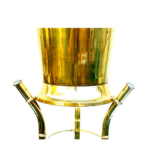 Brass Faux Bamboo Champagne Chiller & Stand Chairish