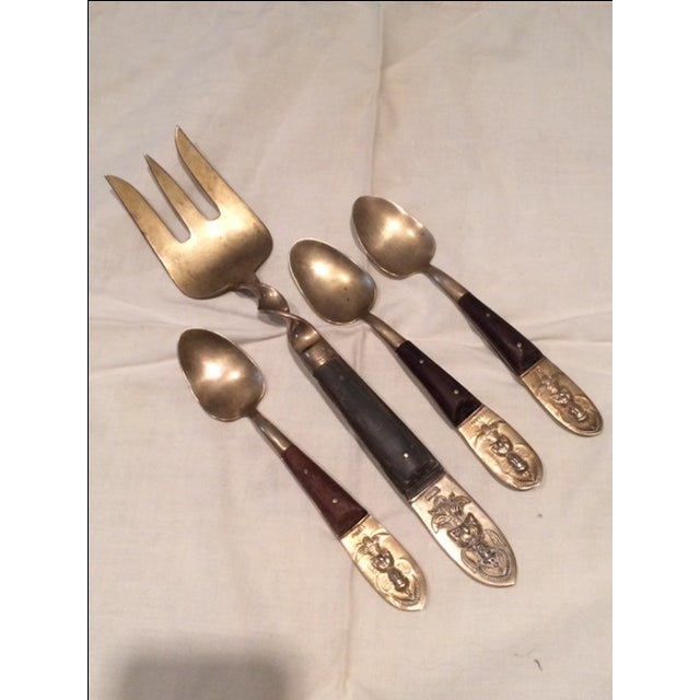 Antique Siam Brass Serving Fork & Three Spoons Chairish