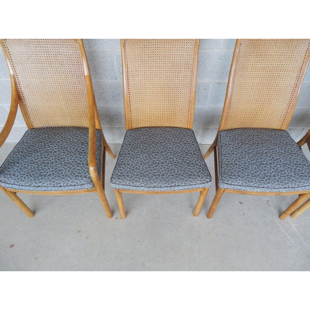 Drexel Heritage Danish Modern Style Pecan Wood Dining Chairs Set of 6