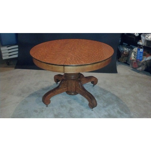 Antique Tiger Oak Pedestal Table Chairish