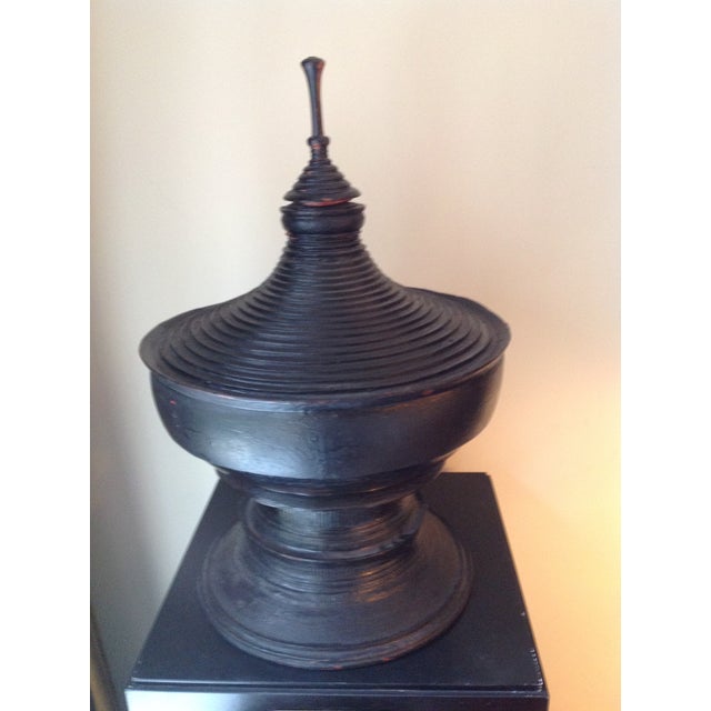 Large Black Burmese Lacquer Ware Chairish