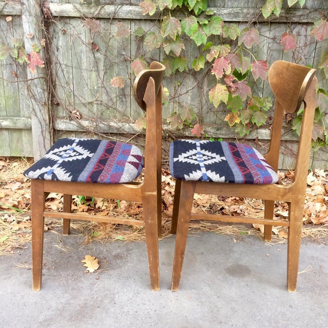 MidCentury Southwestern Upholstered Dining Chairs Pair Chairish