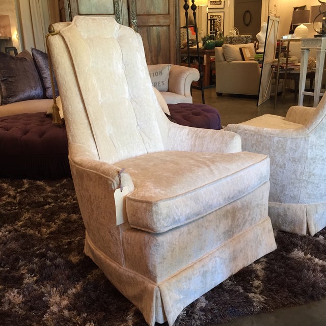 Vintage Crushed Velvet Chairs A Pair Chairish