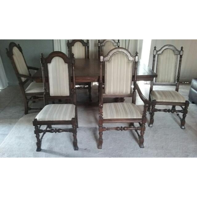 Ethan Allen Royal Charter Oak Collection Dining Set Set of 7 Chairish