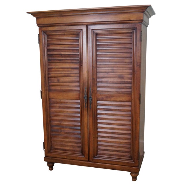 Tommy Bahama Lexington Maple Louvered Door Armoire Chairish