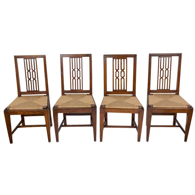Rush Seat Dining Chairs Set of 4 Chairish