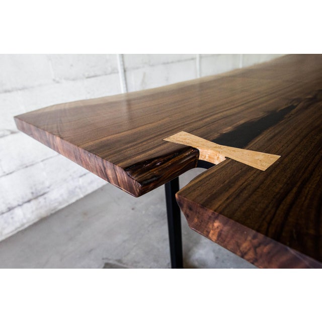 Modern Black Walnut Live Edge Dining Table | Chairish