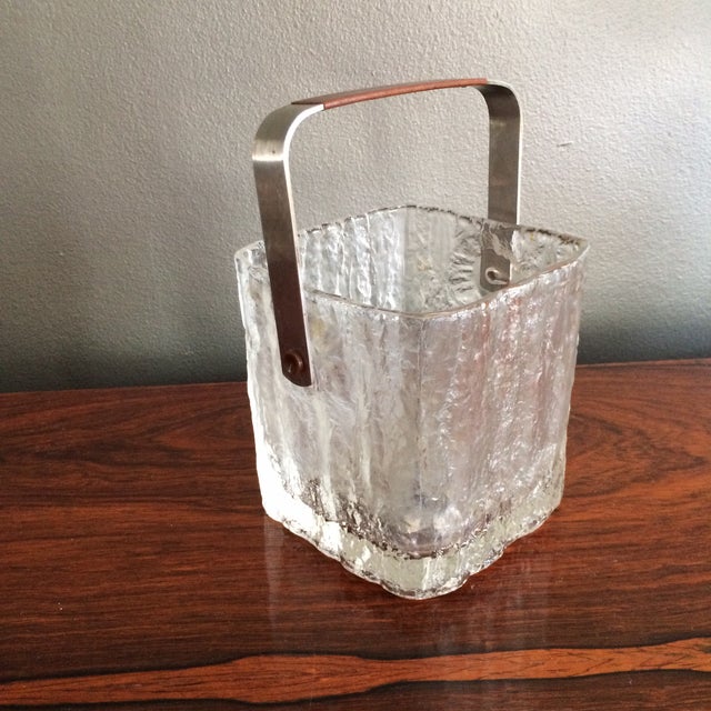 MidCentury Frosted Glass Ice Bucket Chairish