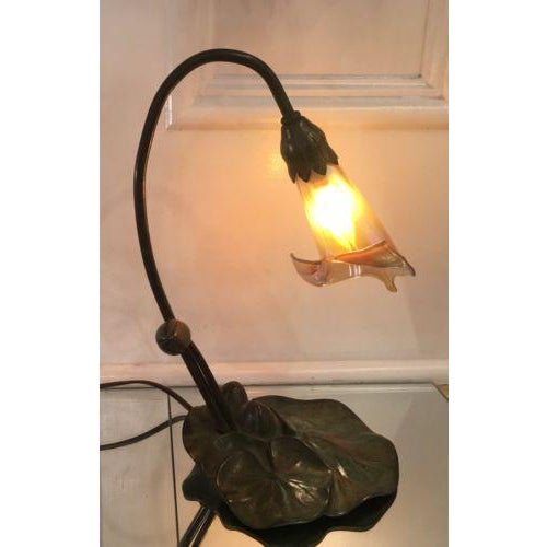 Lundberg Studios American Deluxe Bronze Art Nouveau Lily Lamp Chairish