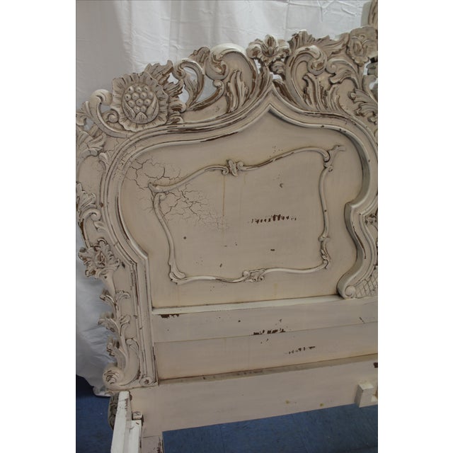 French Country Carved Queen Size Bed Frame Chairish