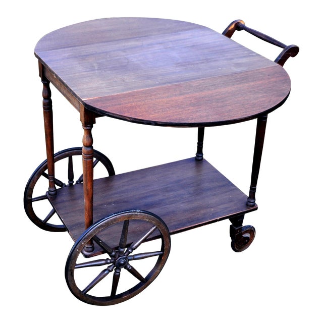 Vintage Wooden Tea Cart Chairish