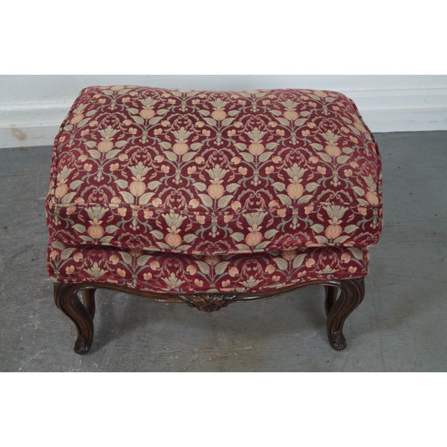 Drexel Heritage French Louis XV Chair & Ottoman Chairish