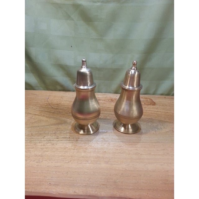 1940's Vintage Solid Brass Salt and Pepper Shakers Chairish