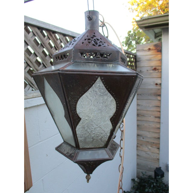Moroccan Pierced Lantern Chandelier Boho Bohemian Hanging Lamp | Chairish