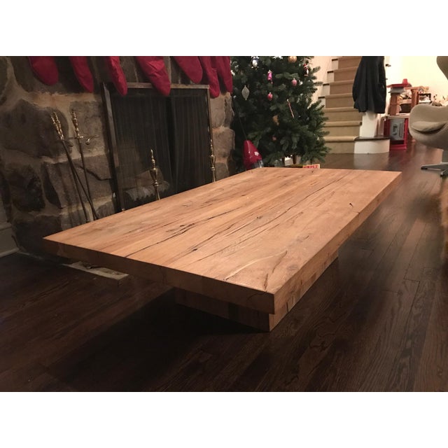 Restoration Hardware Reclaimed Russian Oak Plinth Coffee Table | Chairish