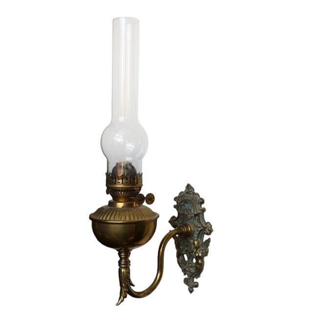 Brass Wall Bracket Oil Lamp Chairish