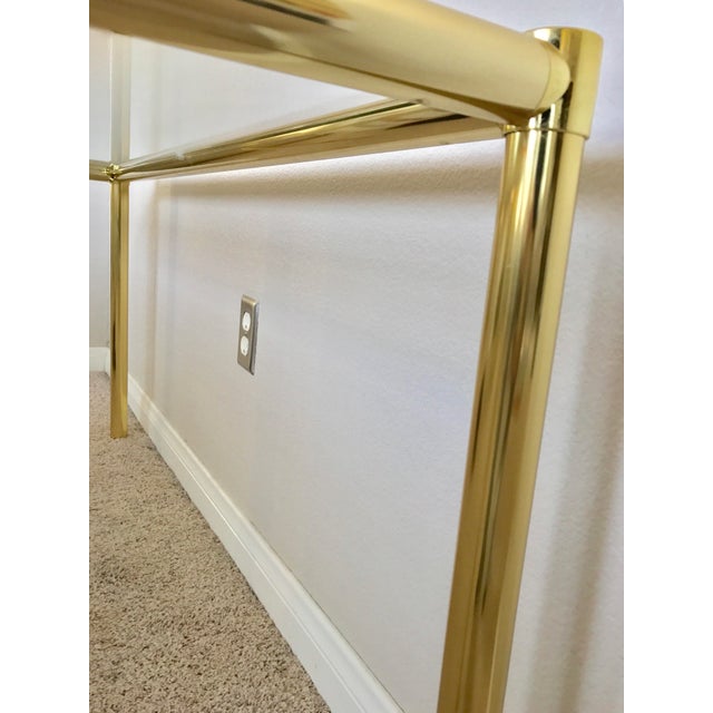 Baughman Style Brass & Glass Sofa Table | Chairish