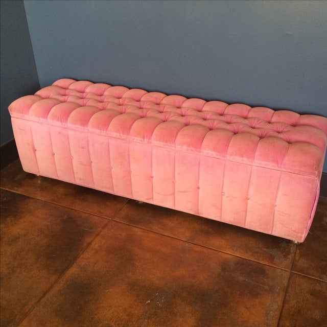Pink Velvet Tufted Storage Bench Chairish