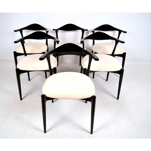 White & Black Scandinavian Dining Chairs Set of 6 Chairish