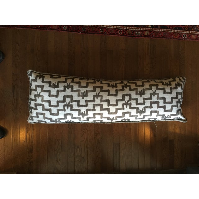 Custom Brown & White Geometric Lumbar Pillow Chairish