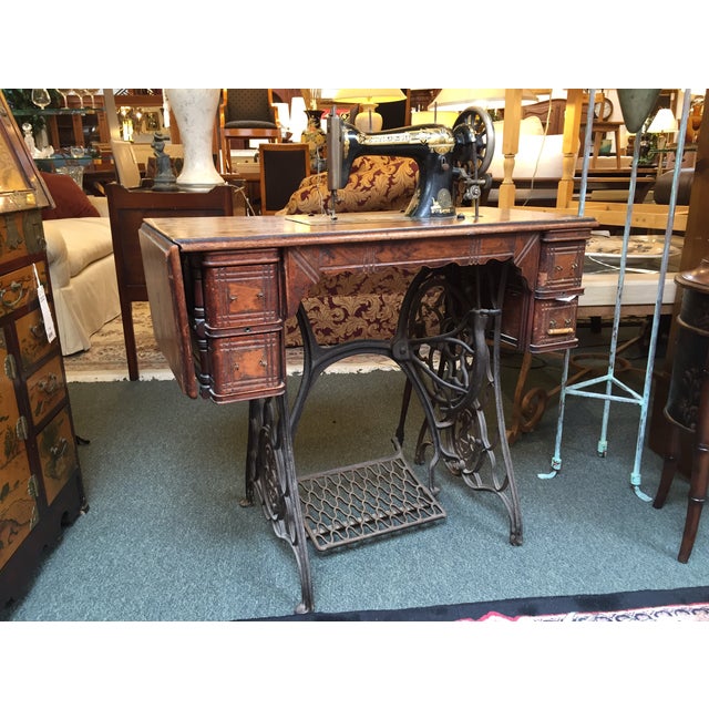 Vintage Singer Sewing Machine Table Chairish